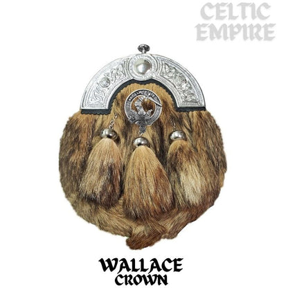 Wallace (Crown) Scottish Family Clan Crest Badge Dress Fur Sporran