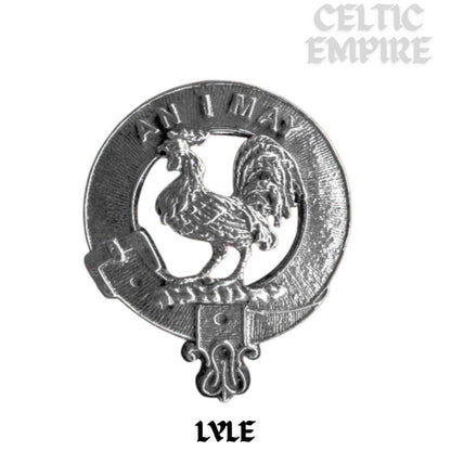 Lyle 5oz Round Family Clan Crest Scottish Badge Flask