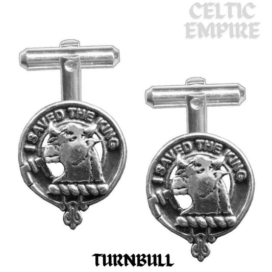 Turnbull Family Clan Crest Scottish Cufflinks; Pewter, Sterling Silver and Karat Gold
