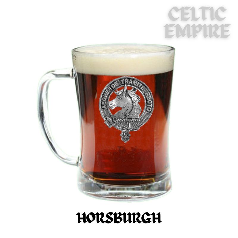 Horsburgh Crest Badge Beer Mug, Scottish Glass Tankard