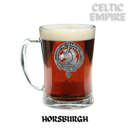 Horsburgh Crest Badge Beer Mug, Scottish Glass Tankard