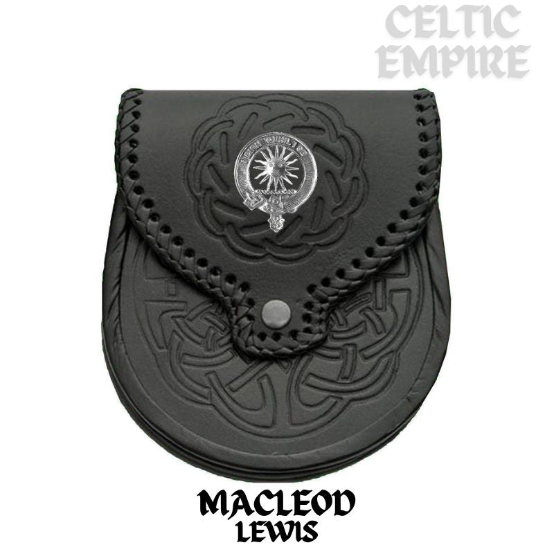 MacLeod (Lewis) Scottish Family Clan Badge Sporran, Leather