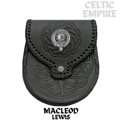 MacLeod (Lewis) Scottish Family Clan Badge Sporran, Leather