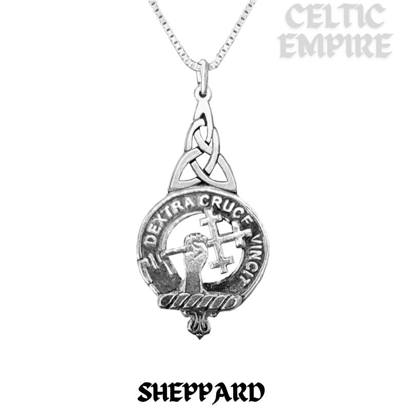 Sheppard Family Clan Crest Interlace Drop Pendant