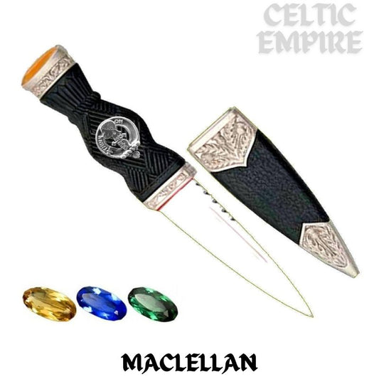 MacLellan Family Clan Crest Sgian Dubh, Scottish Knife