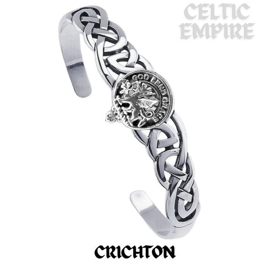 Crichton Family Clan Crest Celtic Cuff Bracelet