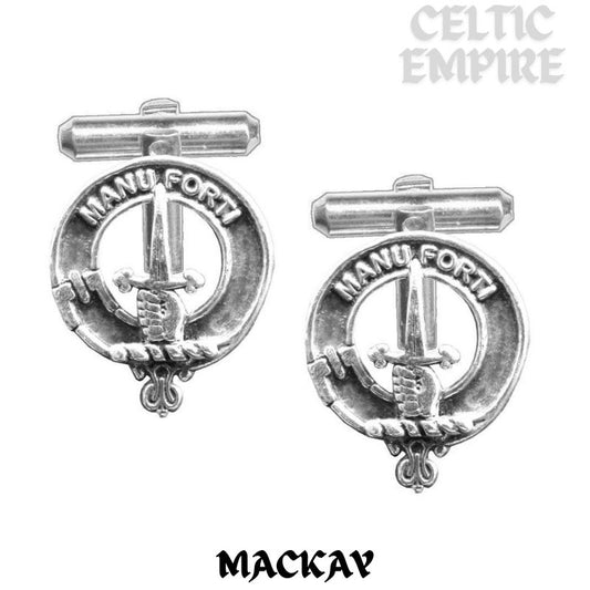 MacKay Family Clan Crest Scottish Cufflinks; Pewter, Sterling Silver and Karat Gold