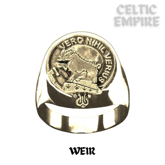 Weir Scottish Family Clan Crest Ring  ~  Sterling Silver and Karat Gold
