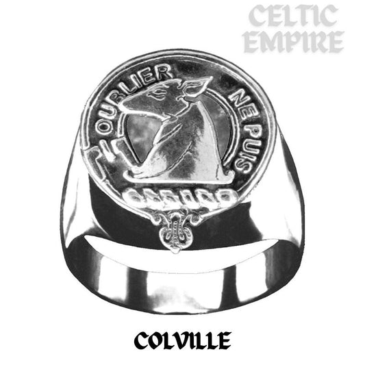 Colville Scottish Family Clan Crest Ring  ~  Sterling Silver and Karat Gold