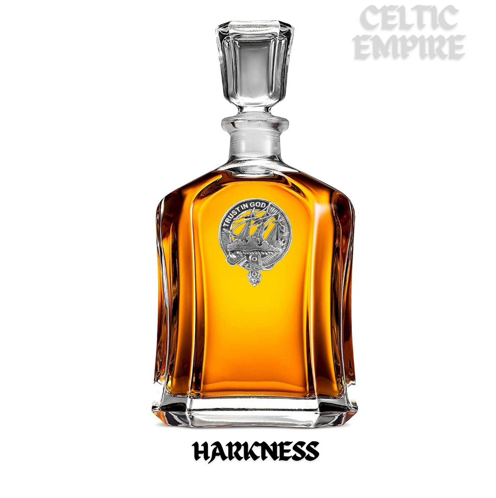 Harkness Family Clan Crest Badge Whiskey Decanter