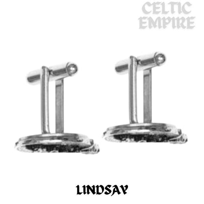 Lindsay Family Clan Crest Scottish Cufflinks; Pewter, Sterling Silver and Karat Gold