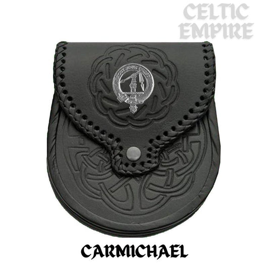 Carmichael Scottish Family Clan Badge Sporran, Leather