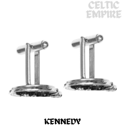 Kennedy Family Clan Crest Scottish Cufflinks; Pewter, Sterling Silver and Karat Gold