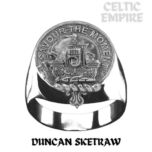 Duncan Sketraw Scottish Family Clan Crest Ring  ~  Sterling Silver and Karat Gold