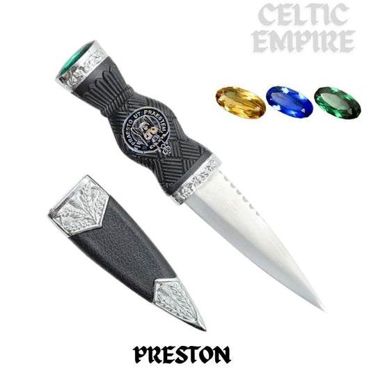 Preston Family Clan Crest Sgian Dubh, Scottish Knife