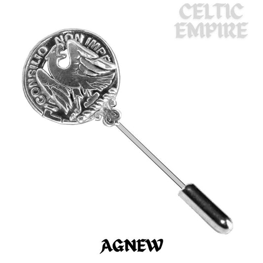 Agnew Family Clan Crest Stick or Cravat pin, Sterling Silver