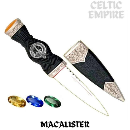 MacAlister Family Clan Crest Sgian Dubh, Scottish Knife
