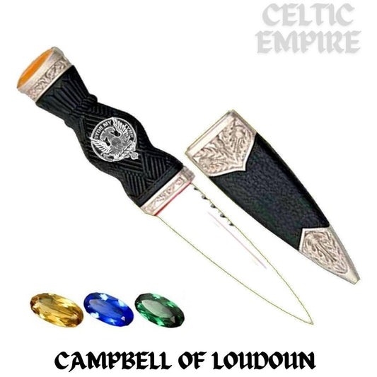 Campbell Loudoun Family Clan Crest Sgian Dubh, Scottish Knife