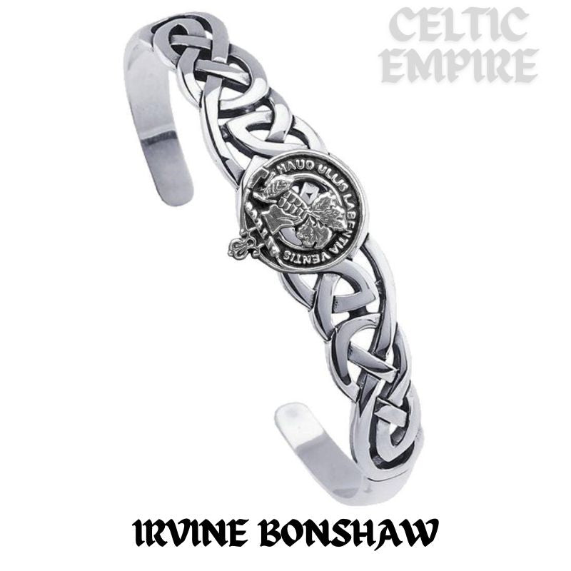 Irvine (Bonshaw) Family Clan Crest Celtic Cuff Bracelet