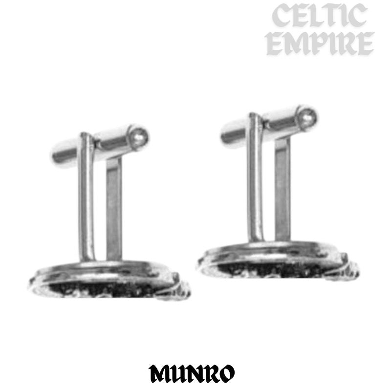 Munro Family Clan Crest Scottish Cufflinks; Pewter, Sterling Silver and Karat Gold