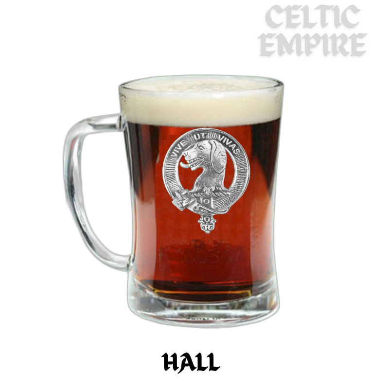 Hall Crest Badge Beer Mug, Scottish Glass Tankard