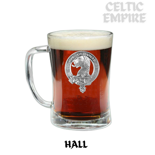 Hall Crest Badge Beer Mug, Scottish Glass Tankard