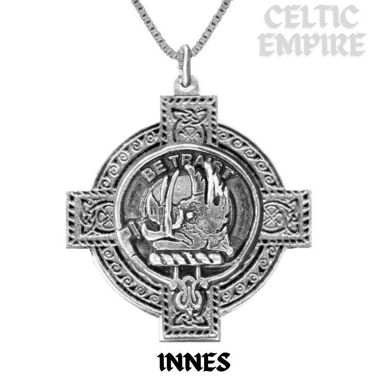 Innes Family Clan Crest Celtic Cross Pendant Scottish