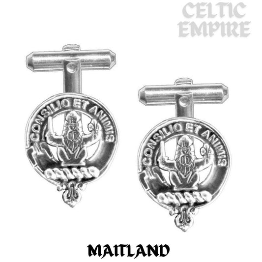 Maitland Family Clan Crest Scottish Cufflinks; Pewter, Sterling Silver and Karat Gold