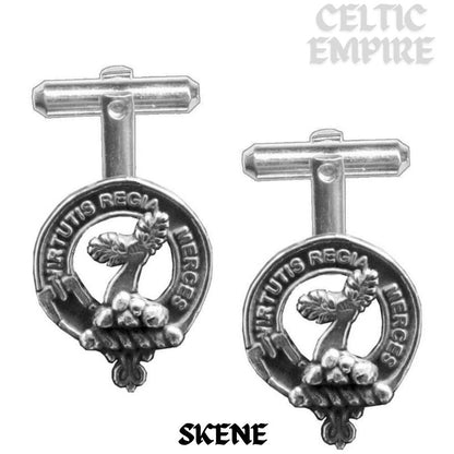 Skene Family Clan Crest Scottish Cufflinks; Pewter, Sterling Silver and Karat Gold