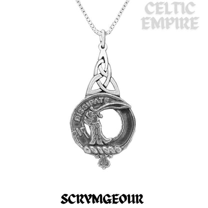 Scrymgeour Family Clan Crest Interlace Drop Pendant