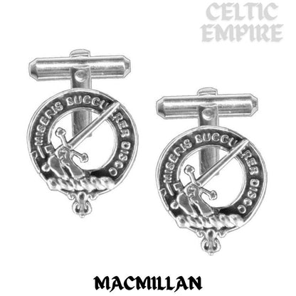 MacMillan Family Clan Crest Scottish Cufflinks; Pewter, Sterling Silver and Karat Gold