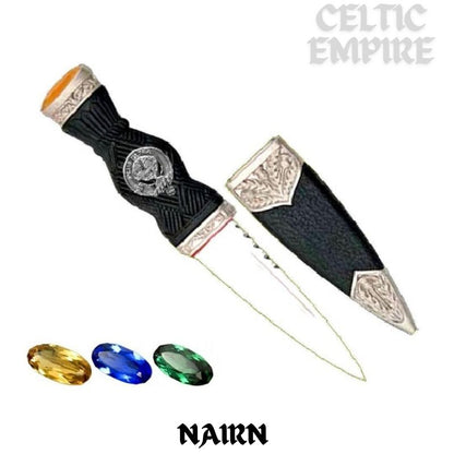 Nairn Interlace Family Clan Crest Sgian Dubh, Scottish Knife