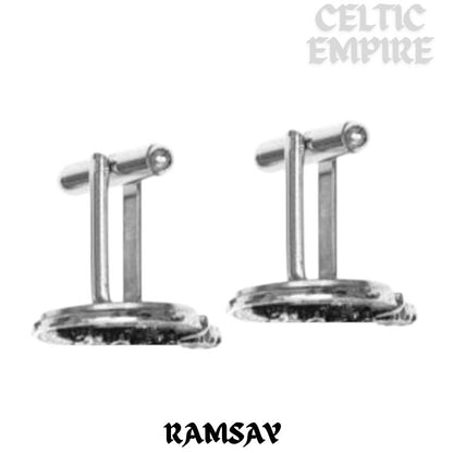 Ramsay Family Clan Crest Scottish Cufflinks; Pewter, Sterling Silver and Karat Gold