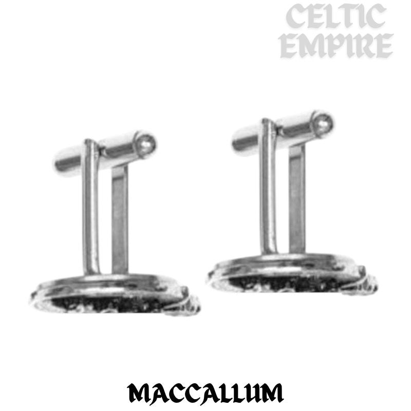 MacCallum Family Clan Crest Scottish Cufflinks; Pewter, Sterling Silver and Karat Gold