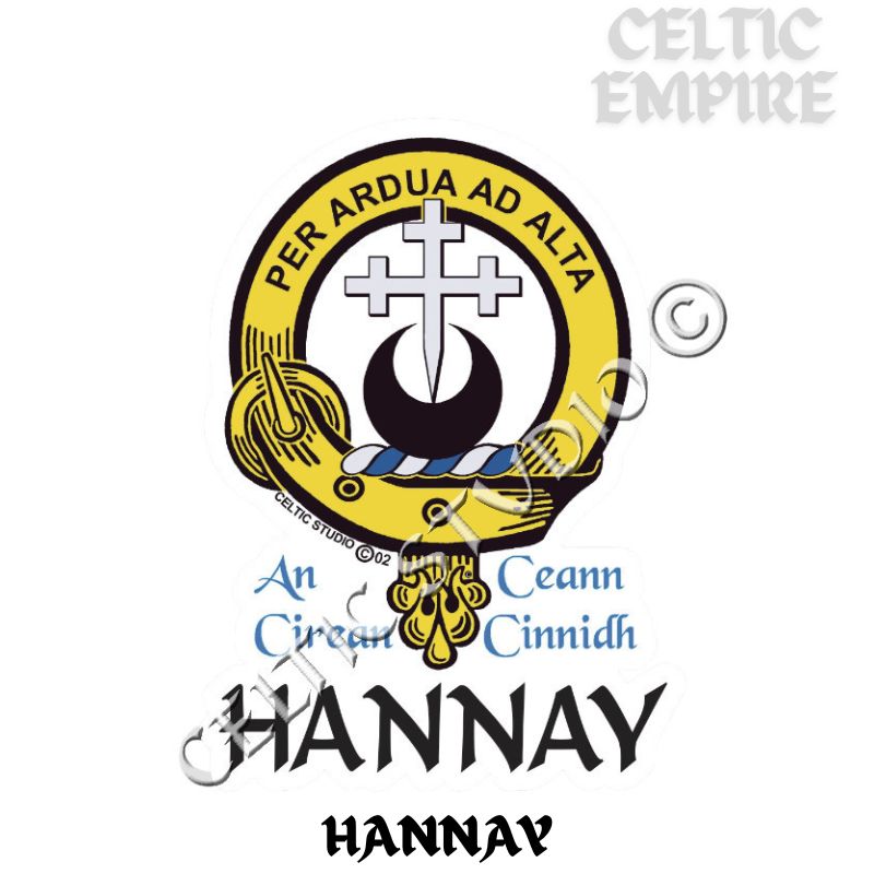 Hannay Family Clan Crest Decal | Custom Scottish Heritage Car & Laptop Stickers