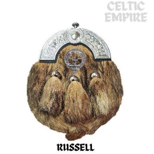 Russell Scottish Family Clan Crest Badge Dress Fur Sporran