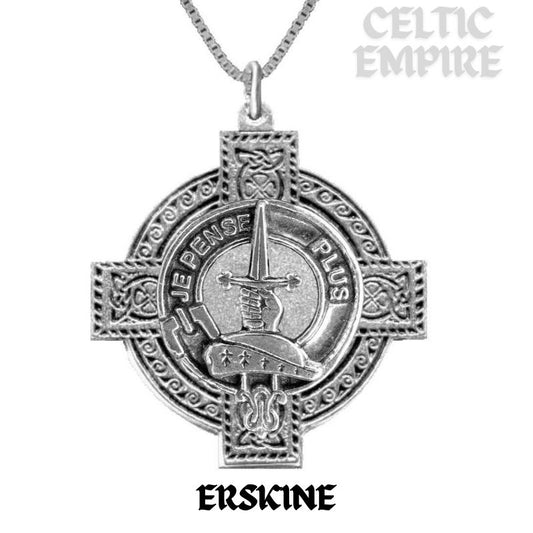 Erskine Family Clan Crest Celtic Cross Pendant Scottish