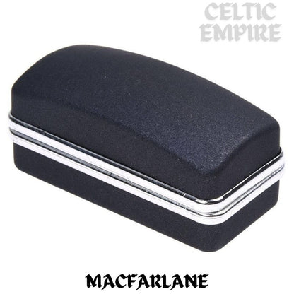 MacFarlane Family Clan Crest Scottish Cufflinks; Pewter, Sterling Silver and Karat Gold