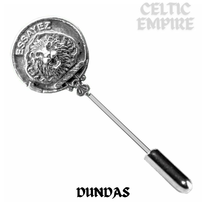 Dundas Family Clan Crest Stick or Cravat pin, Sterling Silver