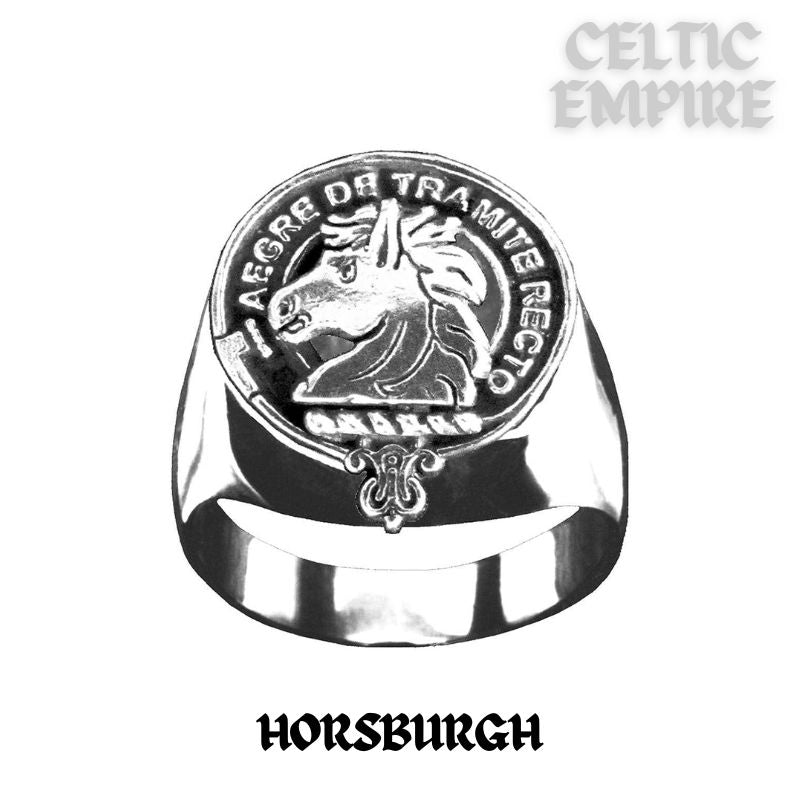 Horsburgh Scottish Family Clan Crest Ring Sterling Silver and Karat Gold