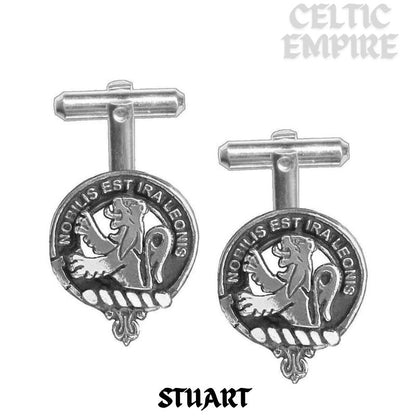 Stuart Family Clan Crest Scottish Cufflinks; Pewter, Sterling Silver and Karat Gold