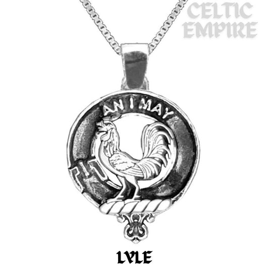 Lyle Large 1" Scottish Family Clan Crest Pendant - Sterling Silver