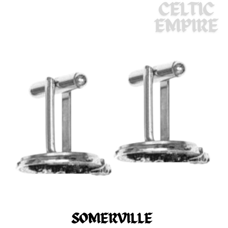 Somerville Family Clan Crest Scottish Cufflinks; Pewter, Sterling Silver and Karat Gold