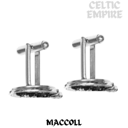 MacColl Family Clan Crest Scottish Cufflinks; Pewter, Sterling Silver and Karat Gold