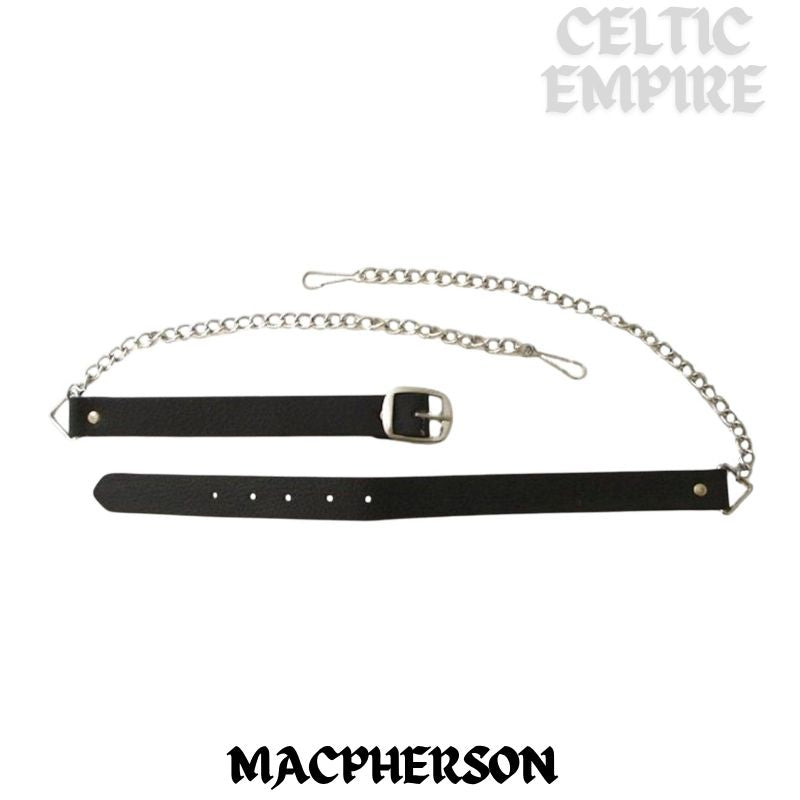 MacPherson Scottish Family Clan Badge Sporran, Leather