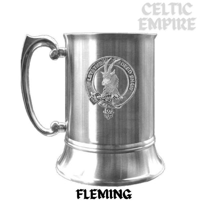 Fleming Scottish Family Clan Crest Badge Tankard