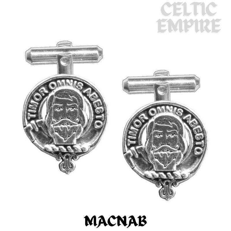 MacNab Family Clan Crest Scottish Cufflinks; Pewter, Sterling Silver and Karat Gold