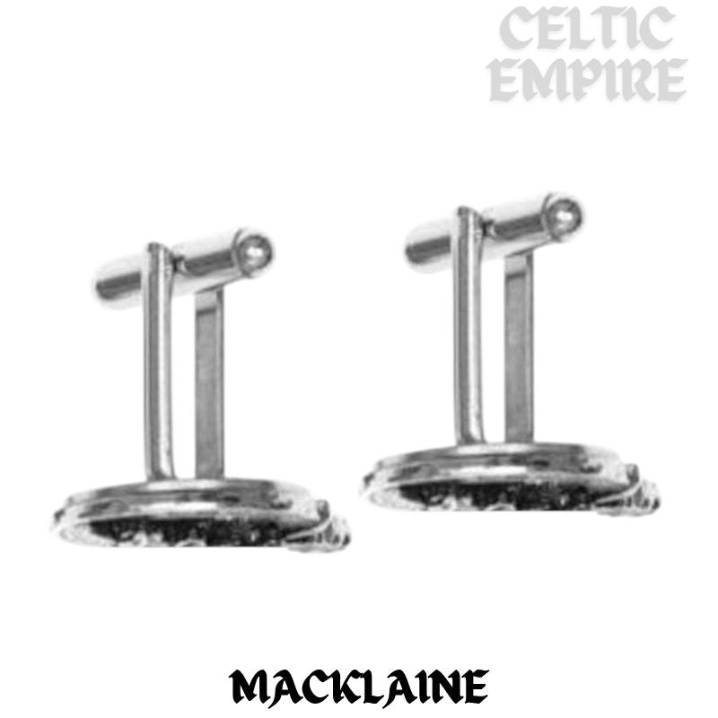 MacLaine Family Clan Crest Scottish Cufflinks; Pewter, Sterling Silver and Karat Gold