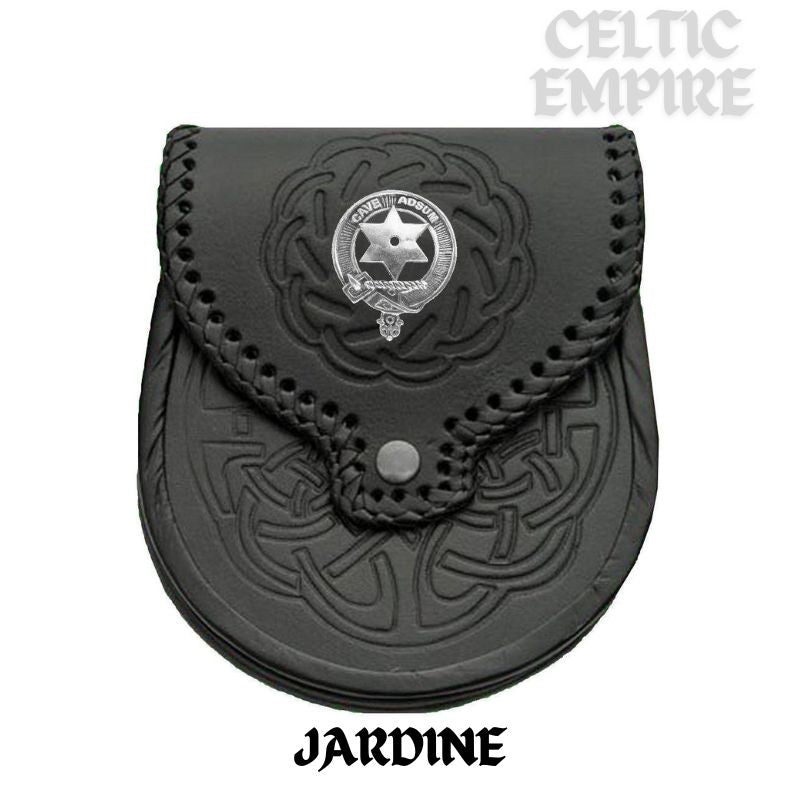 Jardine Scottish Family Clan Badge Sporran, Leather