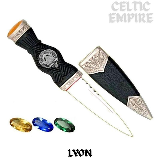 Lyon Family Clan Crest Sgian Dubh, Scottish Knife